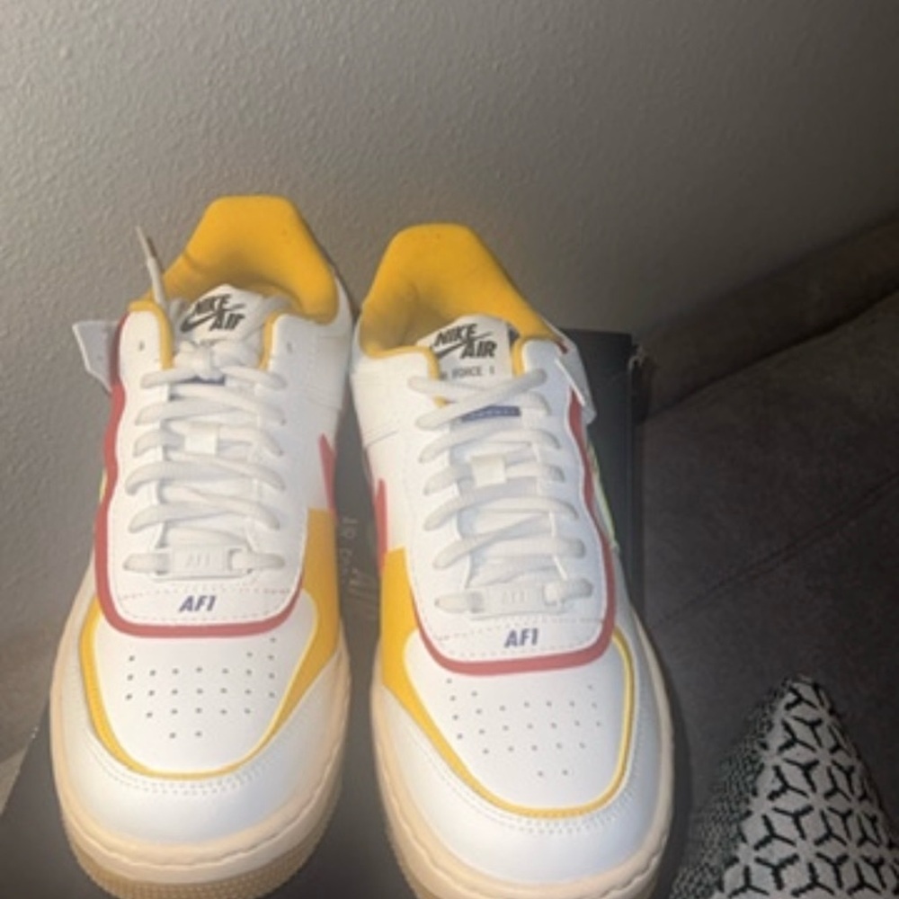 Brand New Nike Air Force 1 - White, Yellow, Red Accents